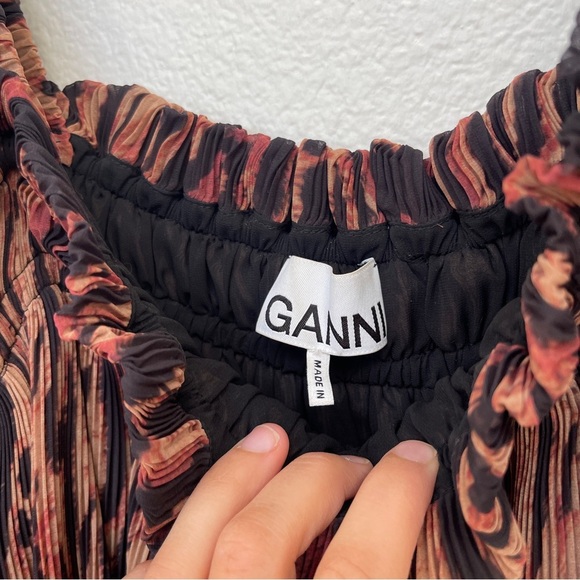 Ganni Georgette Midi Tiger Stripe Midi Dress Size EU40 - Picture 6 of 9